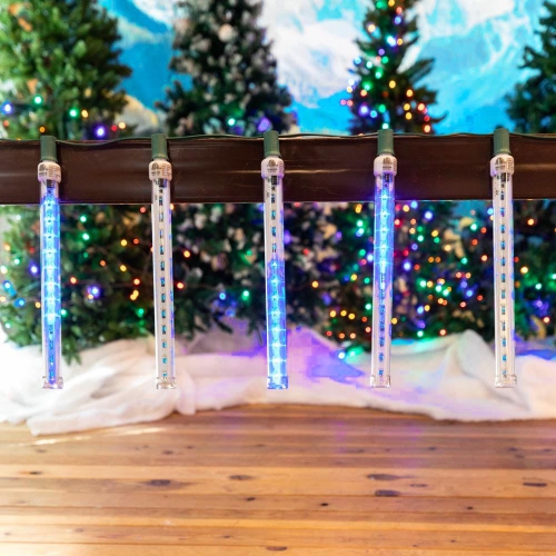NOVELTY LIGHTS LLC  Novelty Lights Meteor Shower Lights, Led Cascading Starfall Icicle Tubes, Pack Of 5, Ul Listed, Durable Polycarbonate Lens, E17/c9