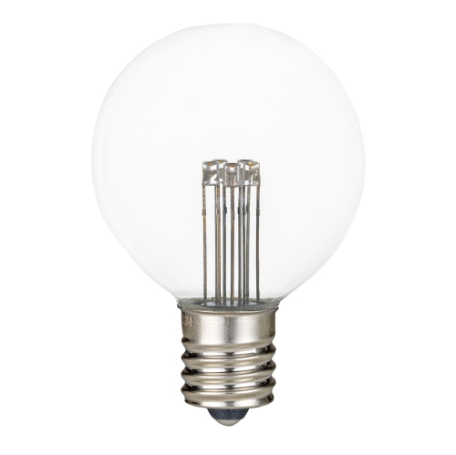 Novelty Lights G50 Glass LED Globe Bulbs, String Light Replacement Bulbs, E17 Intermediate Base, Energy Efficient Outdoor Patio Lighting