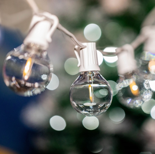 Novelty Lights G40 LED Patio String Light Sets, Warm White, Weather Resistant and Shatterproof Replaceable Plastic Globe Bulbs