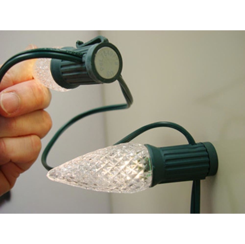 Novelty Lights C9 Magnetic Socketed Holiday Light String, Green Wire, E17 Sockets, For Indoor or Outdoor Steel Surfaces