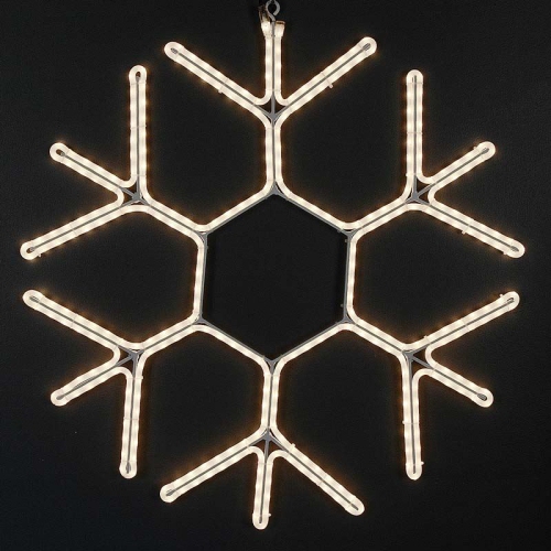 Novelty Lights Christmas Snowflake Incandescent Rope Light Sculpture, Frosted White