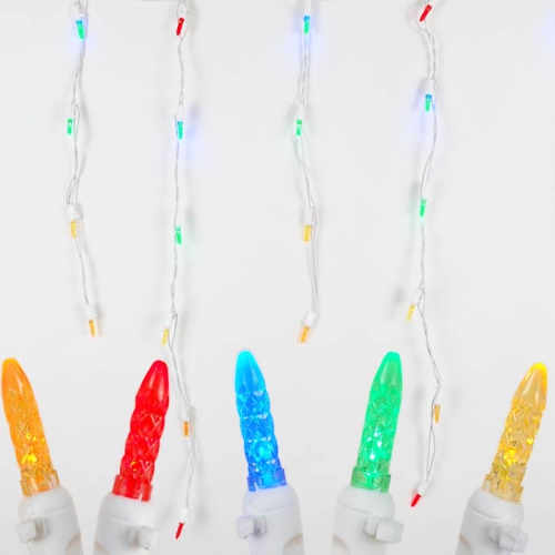 NOVELTY LIGHTS LLC  Novelty Lights M5 Christmas Led Icicle Light Set Wire, 15' Long, 150 Light In White