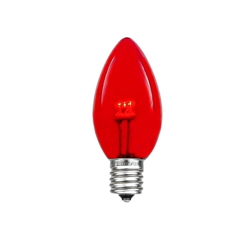NOVELTY LIGHTS LLC  Novelty Lights 25 Pack C7 Led Outdoor Christmas Patio Light Bulbs In Red