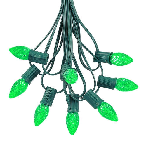 NOVELTY LIGHTS LLC  Novelty Lights 25 Foot C7 Led Patio Christmas String Lights In Green