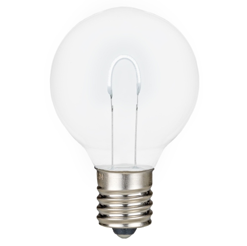 Novelty Lights 25 Pack G40 LED Light Bulbs, E12 C7 Candelabra Screw Base Shatterproof Outdoor String Lights Clear Globe Bulbs, Dimmable Edison Light