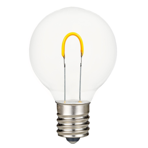 Novelty Lights 25 Pack G40 LED Light Bulbs, E12 C7 Candelabra Screw Base Shatterproof Outdoor String Lights Clear Globe Bulbs, Dimmable Edison Light