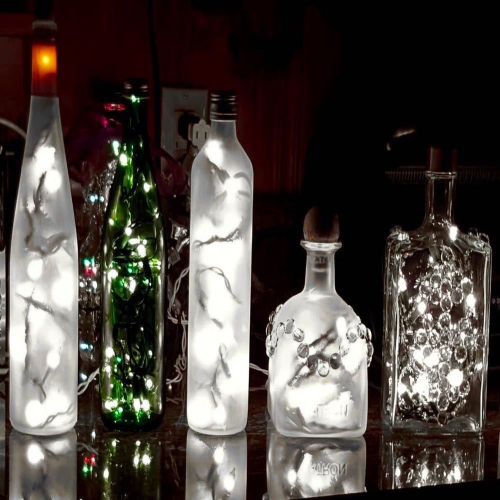 8.5 Foot 20 Light Mini LED Crafting Lights by Novelty Lights, Green Wire with 24 Inch Lead, Non-Connectable Short Fairy Light String for Art