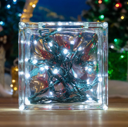 8.5 Foot 20 Light Mini LED Crafting Lights by Novelty Lights, Green Wire with 24 Inch Lead, Non-Connectable Short Fairy Light String for Art