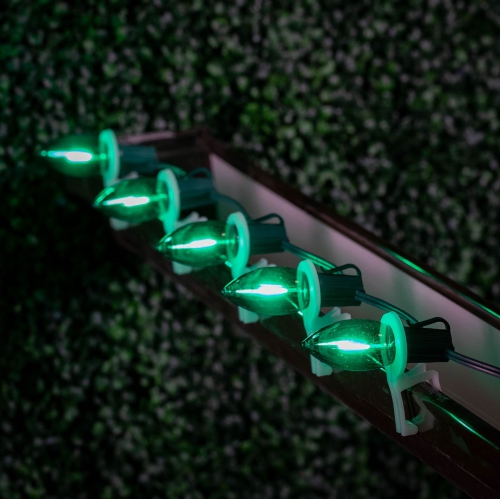 Paquet de 25 ampoules à filament LED C9, ampoules de Noël de rechange en plastique incassables, base E17 pour cordes intérieures/extérieures,