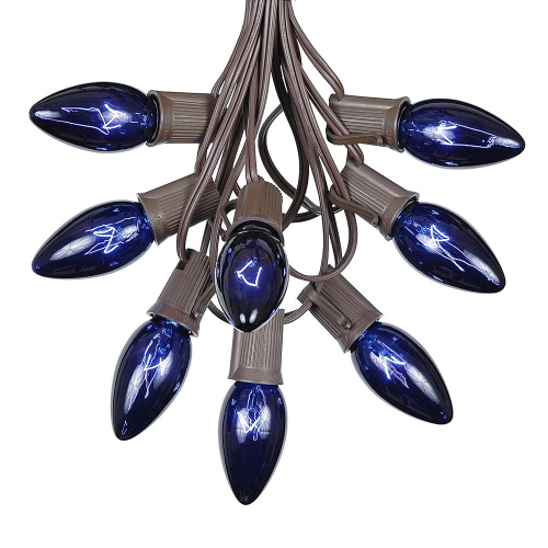 NOVELTY LIGHTS LLC  Novelty Lights 25 Foot C9 Twinkle Outdoor Patio Christmas String Light Set Wire, 25 Bulbs In Brown