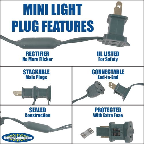 Novelty Lights 50 Light LED Twinkle Christmas LED Mini Light Set, Outdoor Fairy Wedding String Lights, Green White, 25 Feet