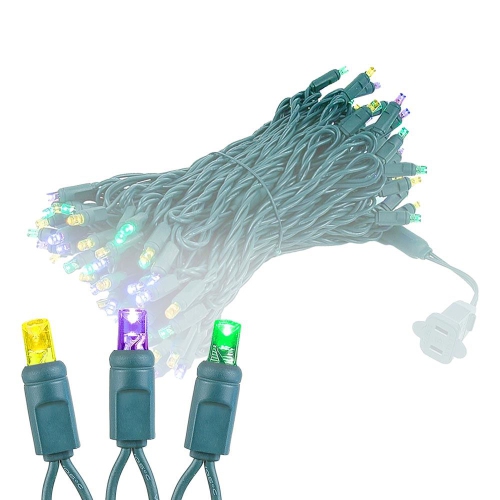 NOVELTY LIGHTS LLC  Novelty Lights 50Ft 100 Led Yellow, Purple & Mardi Gras Lights In Green