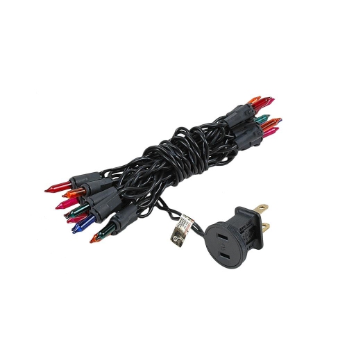 Novelty Lights 8.5 Feet 20 Bulb Mini Light String on Black Wire, Non-Connectable Incandescent Fairy Lights for Bottles and Crafts, 4" Bulb Spacing,