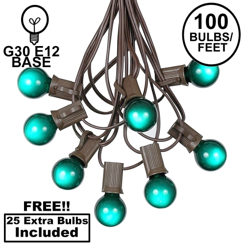 NOVELTY LIGHTS LLC  G30 Patio String Lights w 125 Clear Globe Bulbs – Outdoor String Lights – Market Bistro Café Hanging String Lights – Patio