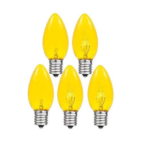 NOVELTY LIGHTS LLC  Novelty Lights 25 Pack C9 Twinkle Outdoor Christmas Replacement Bulbs, E17/c9 Intermediate Base, 7 Watt