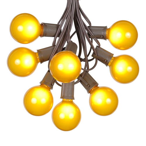 NOVELTY LIGHTS LLC  G50 Patio String Lights w 125 Clear Globe Bulbs – Outdoor String Lights – Market Bistro Café Hanging String Lights – Patio