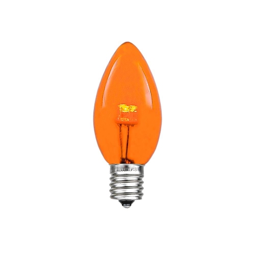 NOVELTY LIGHTS LLC  Novelty Lights 25 Pack C7 Led Outdoor Christmas Replacement Bulbs, Amber