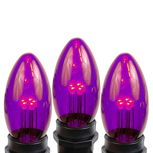 Novelty Lights 25 Pack C9 LED Outdoor String Light Patio Christmas Replacement Bulbs, C9/E17 Base, .75 Watt