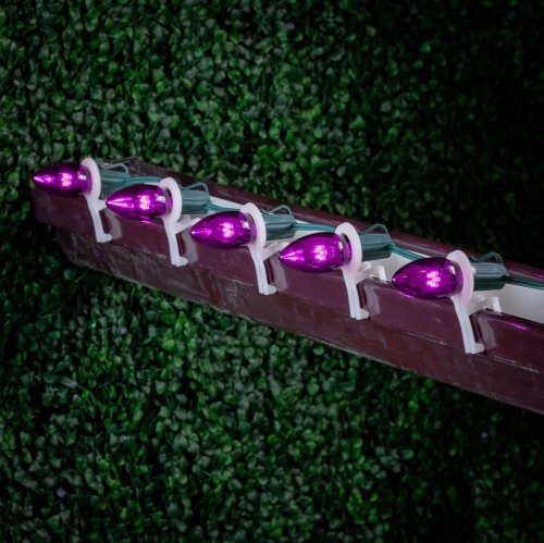 Novelty Lights 25 Pack C9 LED Outdoor String Light Patio Christmas Replacement Bulbs, C9/E17 Base, .75 Watt