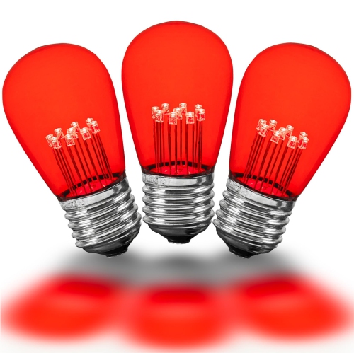 NOVELTY LIGHTS LLC  Novelty Lights 5 Pack Led S14 Outdoor Patio Edison Replacement Bulbs In Red
