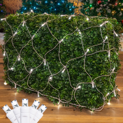 Novelty Lights 4x6 Net Lights, 100 LEDs with 4 Inch Spacing, 5mm Wide Angle Bulbs, Connectable End To End, Outdoor Weather Resistant Tree and Bush