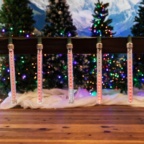 NOVELTY LIGHTS LLC  Novelty Lights Meteor Shower Lights, Led Cascading Starfall Icicle Tubes, Pack Of 5, Ul Listed, Durable Polycarbonate Lens, E17/c9