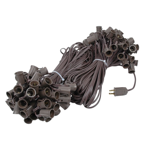 NOVELTY LIGHTS LLC  Novelty Lights 100 Foot C9 Outdoor String Light Christmas Stringer - Patio String Lights - Intermediate Base (C9/e17)
