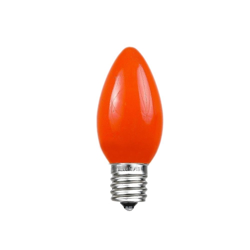 Novelty Lights 25 Pack C7 Outdoor Ceramic Christmas Replacement Bulbs, C7/E12 Candelabra Base, 5 Watt