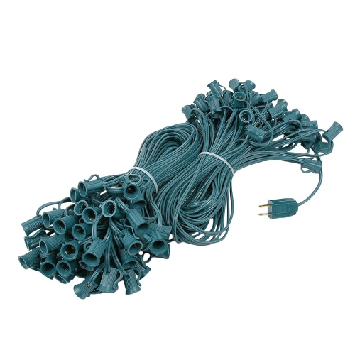 NOVELTY LIGHTS LLC  Novelty Lights 100 Foot C7 Outdoor String Light Christmas Stringer - Patio String Lights - Candelabra Base (C7/e12)
