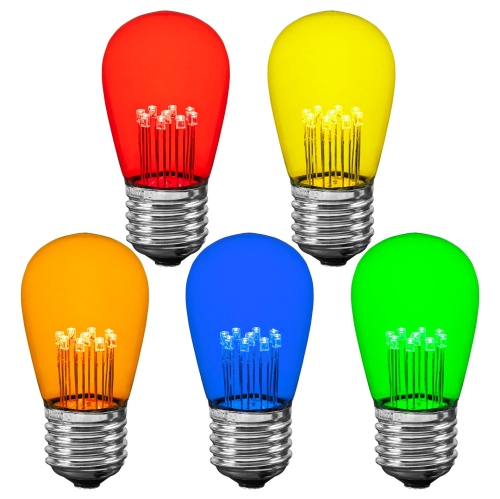 Novelty Lights LED S14 Outdoor Patio Edison Replacement Bulbs, E26 Medium Base, 1 Watt