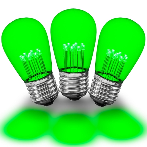 NOVELTY LIGHTS LLC  Novelty Lights 5 Pack Led S14 Outdoor Patio Edison Replacement Bulbs In Green