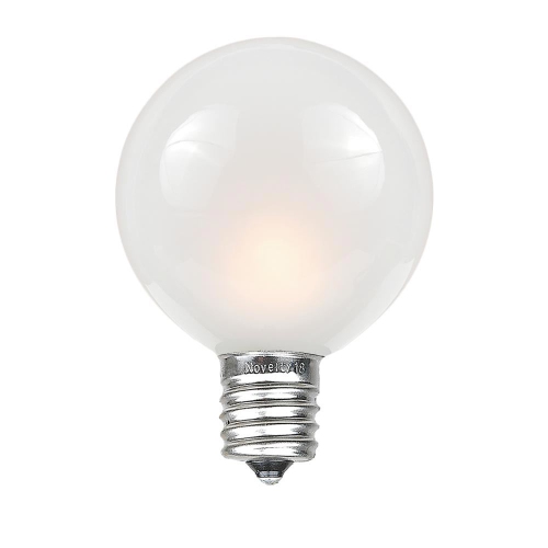 Novelty Lights G50 Outdoor Globe Replacement Bulbs, E12/C7 Base, Frosted White, 25 Pack