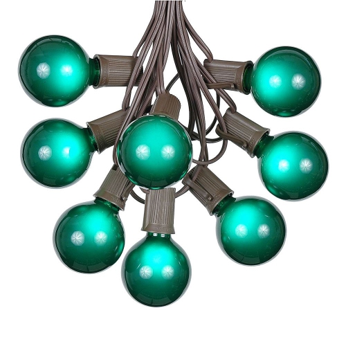 NOVELTY LIGHTS LLC  G50 Patio String Lights w 25 Clear Globe Bulbs – Outdoor String Lights – Market Bistro Café Hanging String Lights – Patio