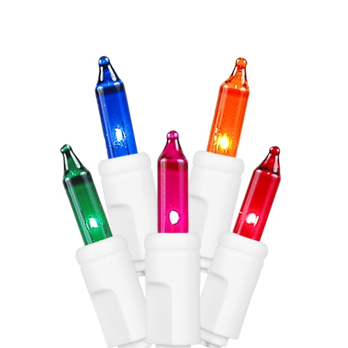 Novelty Lights 8.5 Feet 20 Bulb Mini Light String on White Wire, Non-Connectable Incandescent Fairy Lights for Bottles and Crafts, 4" Bulb Spacing,