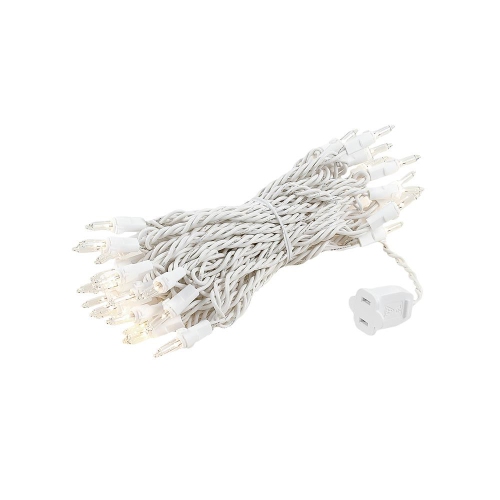 NOVELTY LIGHTS LLC  Novelty Lights 25 Feet 50 Bulb Incandescent Mini Lights Wire In White