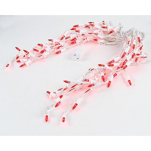 Novelty Lights 9 Foot Clear Outdoor Christmas Icicle Light Set, White Wire, Medium Drop, 100 Light