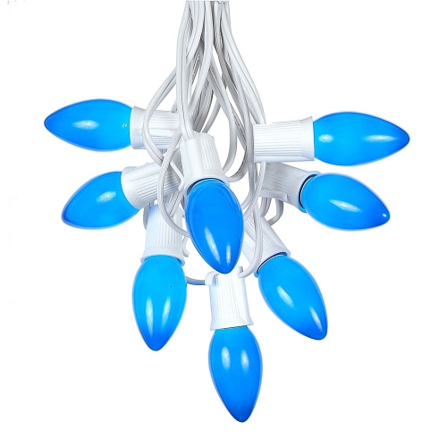 NOVELTY LIGHTS LLC  Novelty Lights 100' C9 Ceramic Christmas String Light Set, Outdoor Christmas Light String, Opaque Christmas Bulbs, Roofline Light