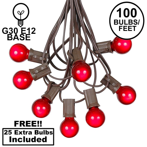 NOVELTY LIGHTS LLC  G30 Patio String Lights w 125 Clear Globe Bulbs – Outdoor String Lights – Market Bistro Café Hanging String Lights – Patio