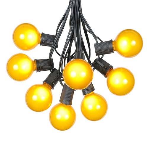 NOVELTY LIGHTS LLC  G50 Patio String Lights w 125 Clear Globe Bulbs – Outdoor String Lights – Market Bistro Café Hanging String Lights – Patio