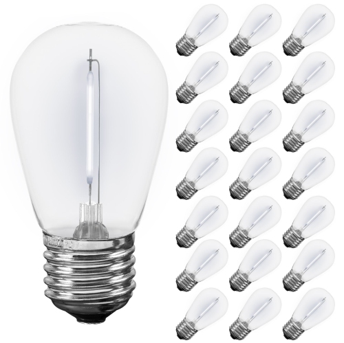 NOVELTY LIGHTS LLC  Novelty Lights Outdoor String Light Replacement Bulbs, 25 Pack S14 Led