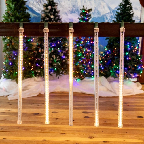 NOVELTY LIGHTS LLC  Novelty Lights Meteor Shower Lights, Led Cascading Starfall Icicle Tubes, Pack Of 5, Ul Listed, Durable Polycarbonate Lens, E17/c9