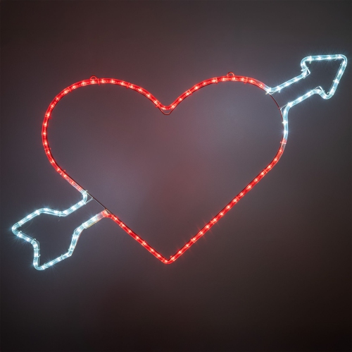 Novelty Lights LED Red Valentine's Day Heart Rope Light Motif Sculpture, Valentine's Day Decoration