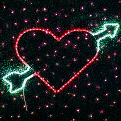 Novelty Lights LED Red Valentine's Day Heart Rope Light Motif Sculpture, Valentine's Day Decoration