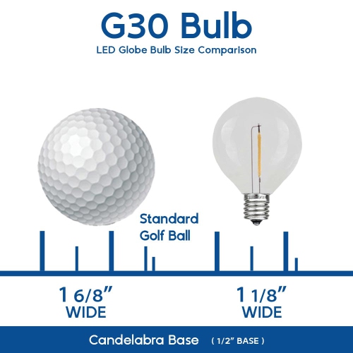 G30 guirlandes lumineuses de terrasse avec 25 ampoules à globe transparentes – lumières extérieures – lumières suspendues Market Bistro Café –