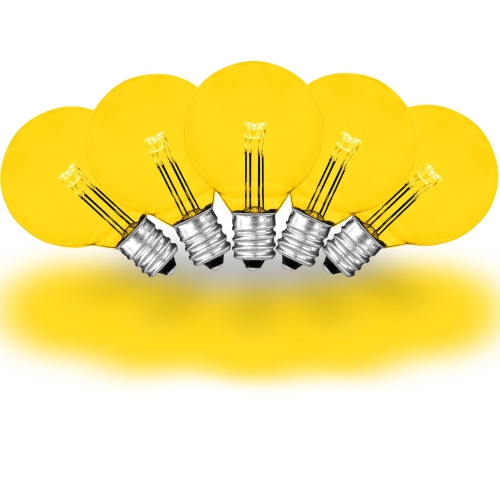 Novelty Lights 25 Pack G40 Glass LED Globe Bulbs, String Light Replacement Bulbs, E12 Candelabra Base, Energy Efficient Outdoor Patio Lighting