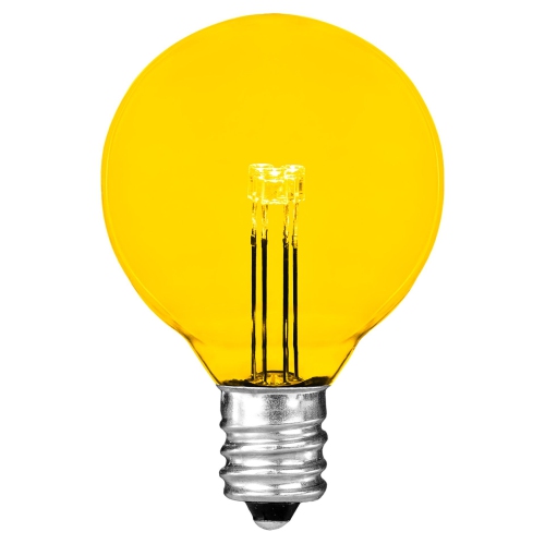 Novelty Lights 25 Pack G40 Glass LED Globe Bulbs, String Light Replacement Bulbs, E12 Candelabra Base, Energy Efficient Outdoor Patio Lighting