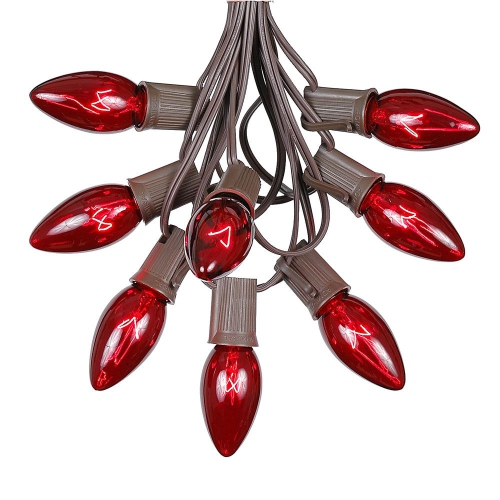 NOVELTY LIGHTS LLC  Novelty Lights 25 Foot C9 Twinkle Outdoor Patio Christmas String Light Set Wire, 25 Bulbs In Brown
