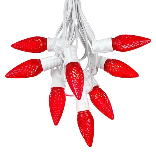 NOVELTY LIGHTS LLC  25 Foot C9 Led Outdoor Lighting Patio Christmas String Light Set Wire, 25 Bulbs In White