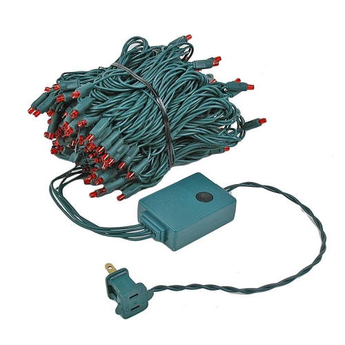 Lumières de fantaisie LED de 46,5 pi à 140 lumières pour la chasse à Noël, 16 commandes de fonction sur fil vert, homologuées UL pour une utilisation