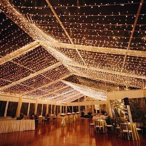 Novelty Lights 11ft Christmas String Lights, 50 LED Bulbs on White Wire, 2.5" Spacing, Connectable Indoor Outdoor Commercial Grade Lighting for